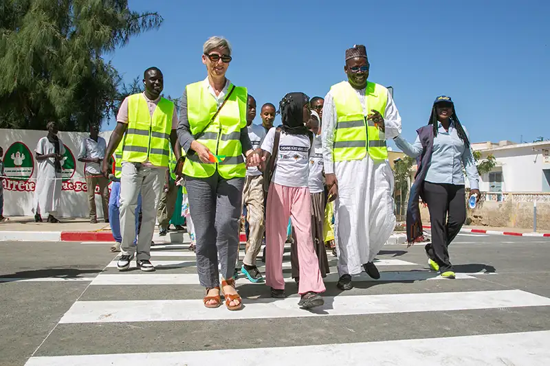 Ribbon cutting at the school in Senegal.